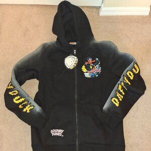LOONEY TUNES HOT ROD DAFFY HOODIE New with tags Men's Size Medium – Black